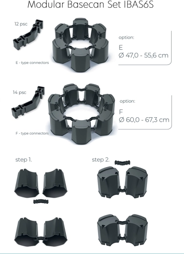 Modular stand for a rainwater barrel in anthracite