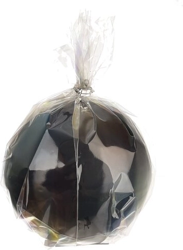 Decorative glossy black ball candle 8 cm