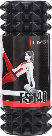 Masažinis putų volelis HMS miofascialiniam atpalaidavimui 33 cm, juodas