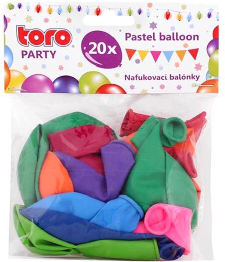 Pasteliniai balionai TORO 23 cm, 20 vnt.