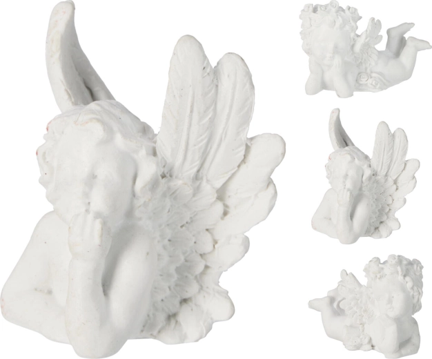 Dekoratyvinis gulintis angelas 6–7 cm, baltas, rūšių mišinys