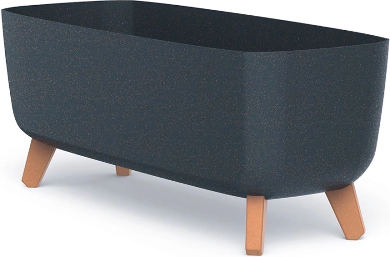 Vazonas su kojelėmis Gracia Case Eco Wood 58 cm, antracito spalvos