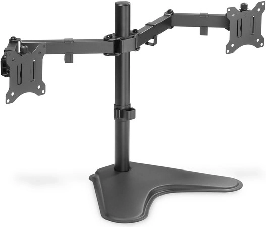 Black Dual Desk Mount for Monitors with Clamps for Monitors up to 32''