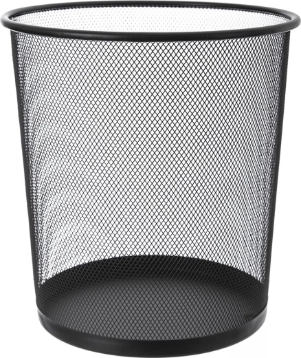 Metal office waste bin black 6 l