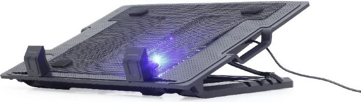Nešiojamojo kompiuterio aušinimo padėkliukas iki 17″ su ventiliatoriumi ir LED apšvietimu