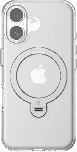 Torras Ostand Spin case for iPhone 16 Plus transparent