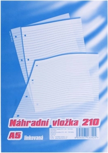 A5 karis bloko atsarginis įdėklas, linijuotas, 100 lapų