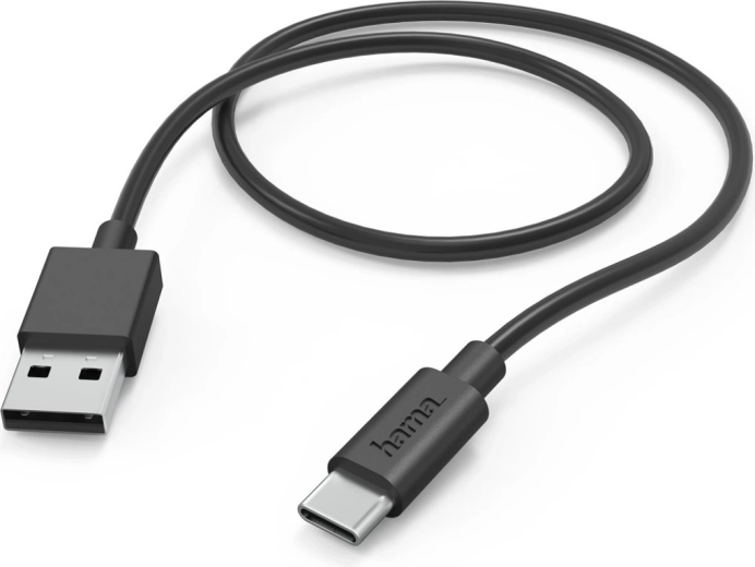 Hama USB-A to USB-C Charging and Data Cable 1 m, Black
