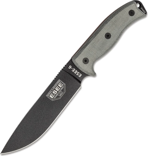 Universalus peilis ESEE 6P OD su juoda geležte ir micarta rankena