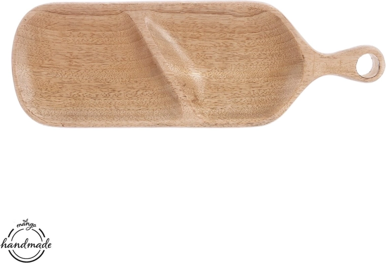 Divided mango-wood serving tray 40.5 × 14 cm