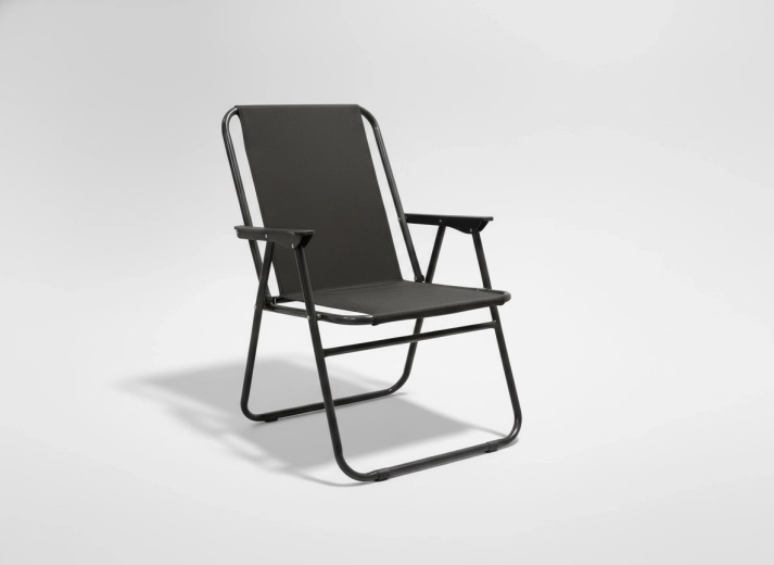 Sulankstoma juoda sodo kėdė 53 × 59 × 76 cm