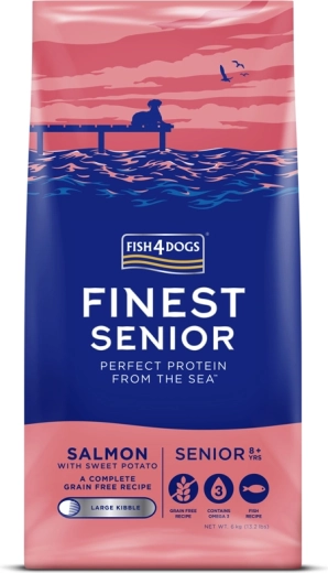 Fish4Dogs Finest granulės vyresniems šunims su lašiša ir saldžiosiomis bulvėmis 6 kg