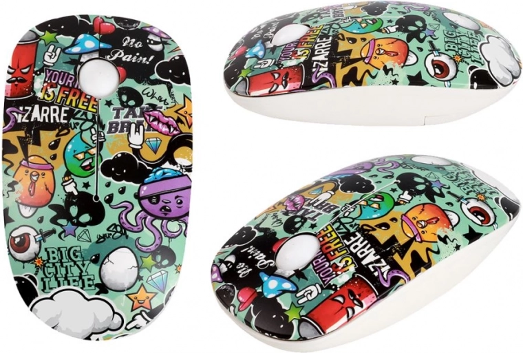 Wireless Mouse with Graffiti Design 1600DPI