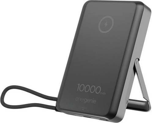 Energenie magnetic wireless power bank 10,000 mAh with stand, black