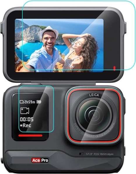 Grūdinto stiklo plėvelės 3 viename Insta360 Ace Pro kamerai