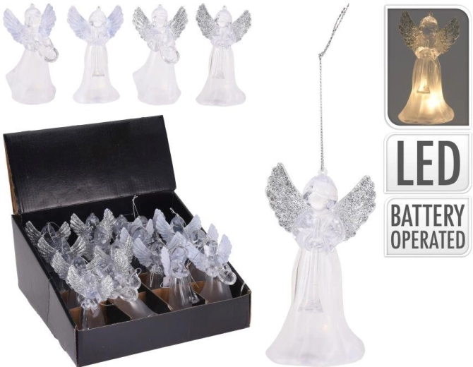 Hanging LED decoration angel 11.5 × 6.5 × 6.5 cm