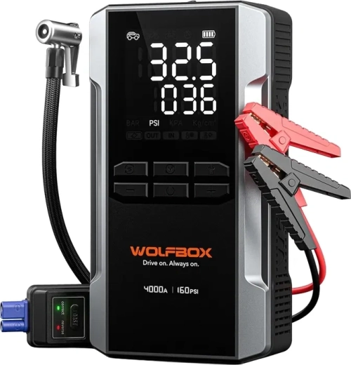 WOLFBOX MegaVolt 24 Air jump starter with compressor, 24,000 mAh, 4,000 A