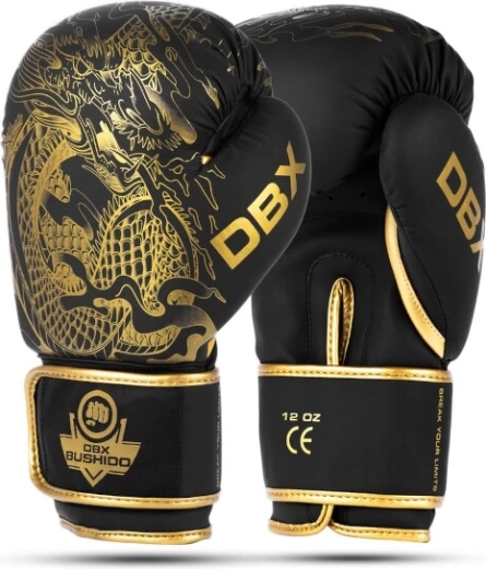 Bokso pirštinės DBX Bushido Gold Dragon – 12 oz