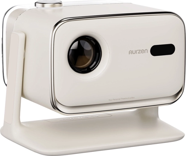 Mini projektorius Aurzen Boom su Full HD, Google TV ir Dolby Audio