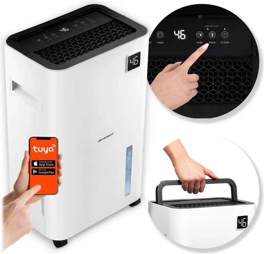 Kompresorinis oro sausintuvas BERDSEN 20 l su Wi‑Fi, baltas