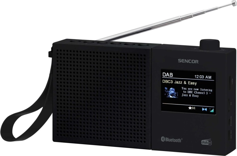 Digital DAB+ and FM radio with RDS, Bluetooth and rechargeable battery