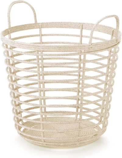 Krepšys su rankenomis Zanzi Basket Eco Wood 37,4 cm – kreminis