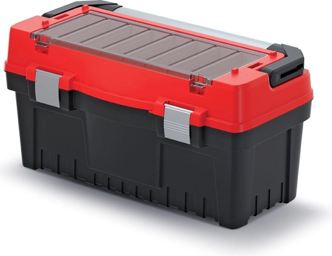 EVO Tool Box with Metal Handle and Locks, 59 × 28.8 × 30.8 cm, Red
