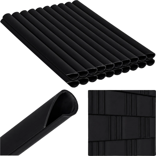 Black mounting clips for fence privacy tape 19 cm, 20 pcs