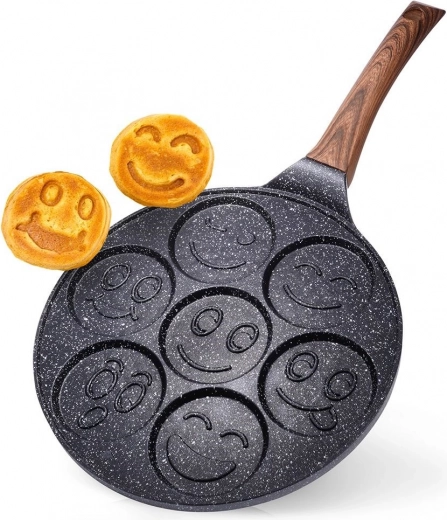 Granitinė keptuvė kiaušiniams su 7 angomis BLACK & WOOD 26 cm