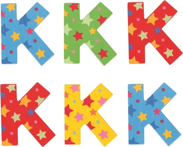 Bigjigs Toys wooden letter K with stars