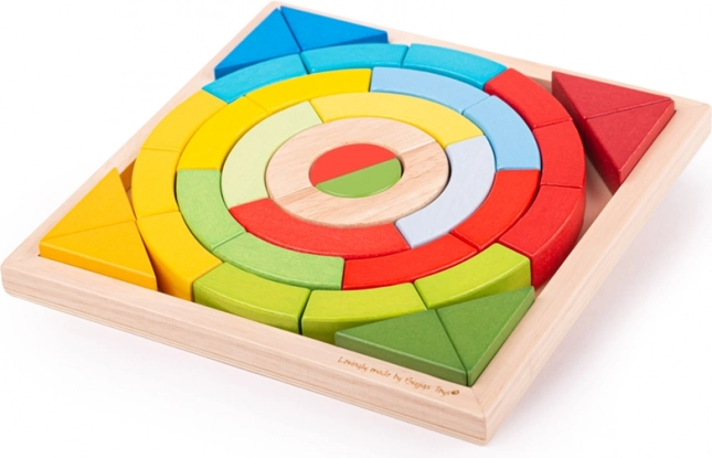 Bigjigs Toys mediniai sudedami lankai ir trikampiai