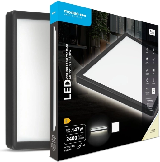 Modee kvadratinis lubinis LED šviestuvas TS018-BS 18 W 4000 K 2400 lm