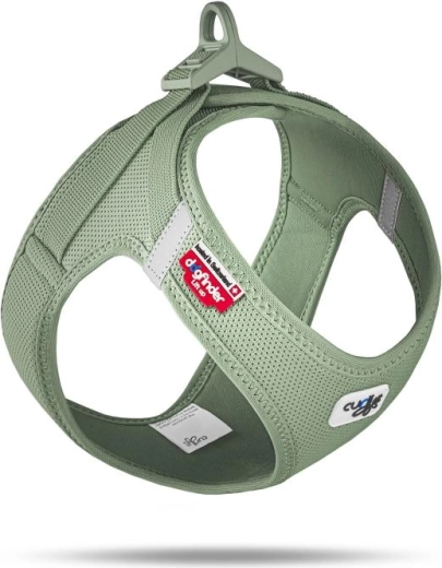 Curli šunų petnešos su sagtimi Air-Mesh alyvuogių spalvos 2XS (2–4 kg)