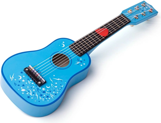 Tidlo Star Wooden Children’s Guitar – Blue