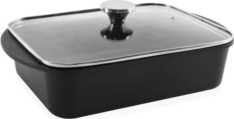 Granitinė kepimo skarda su dangčiu GRANDE 4,4 l, 35 × 22,5 cm