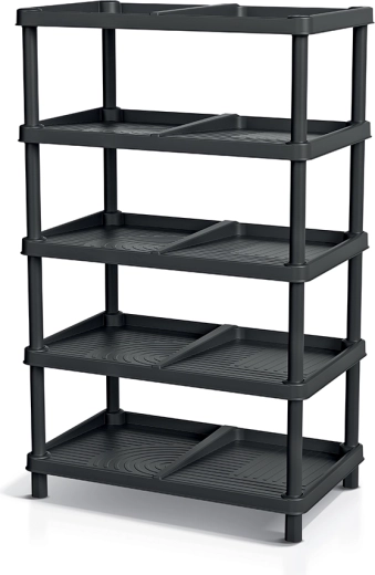 TASSY RACK shoe rack in recycled black color