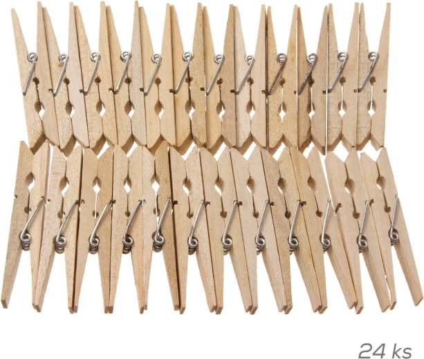 Wooden clothespins, 24 pcs