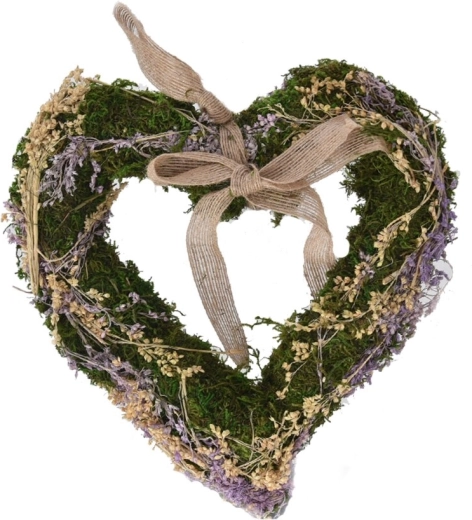 Pakabinama samanų širdis violetinė 25 × 25 cm