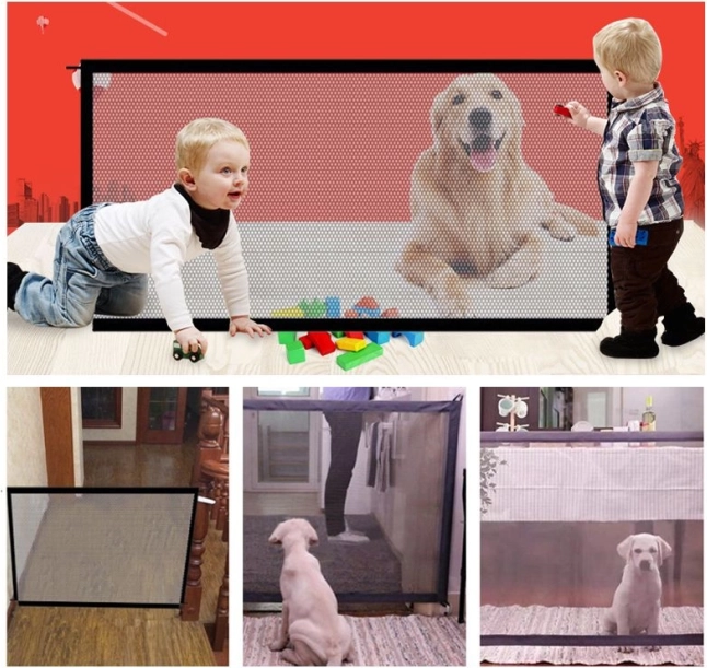 Safety door gate for dogs/cats (W 183 x H 75 cm)