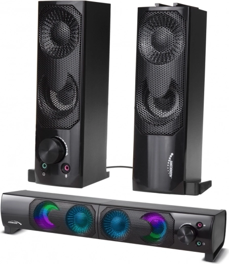 Audiocore stereofoniniai kompiuterio garsiakalbiai 2.0 su soundbaru ir RGB