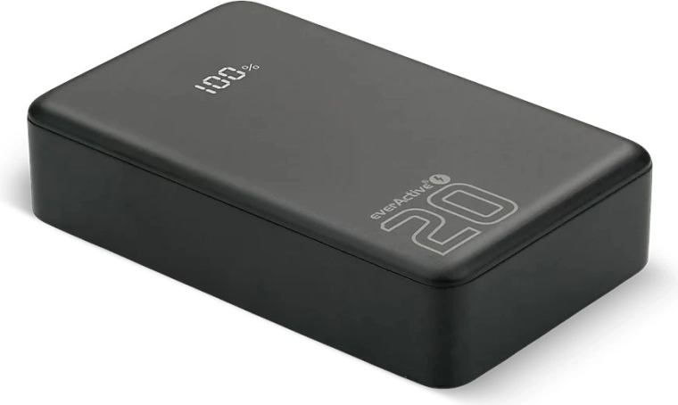 20 000 mAh išorinė baterija (powerbank) su LCD, 2× USB‑C ir USB‑A, 20W PD/QC4+