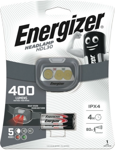 Energizer kaktinė lempa HDL30 400 lm, įkraunama ir su AAA