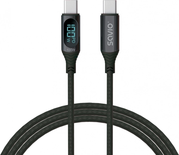 USB-C cable with display 100 W Savio