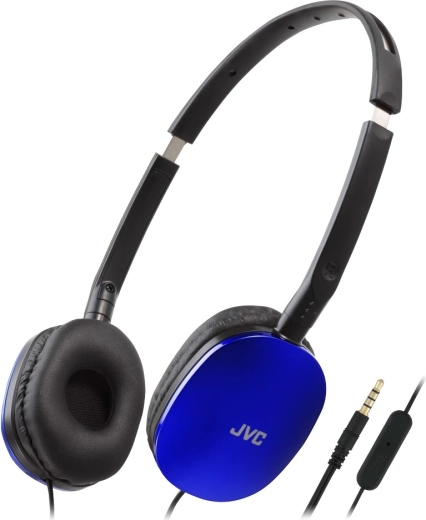 FLATS headphones with microphone and controls, blue