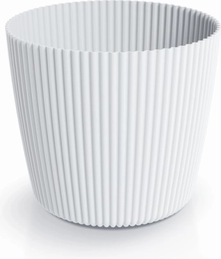 Milly Round Flower Pot 12.9 cm White – modern plastic plant cover