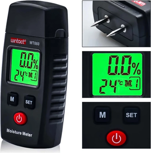 7 measuring modes for different types of wood