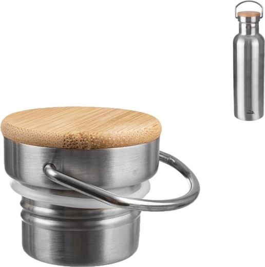 Replacement stopper for a stainless-steel thermos bottle with a bamboo lid
