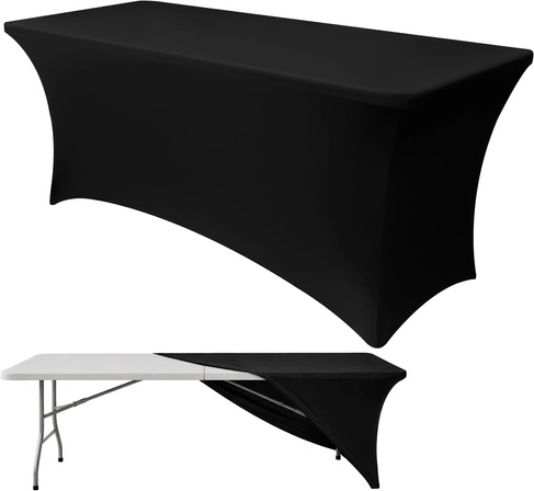 Elastingas užvalkalas banketiniam stalui 183 × 75 × 75 cm RUHHY – juodas