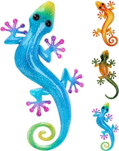 Garden metal decoration lizard 46 × 23 × 2 cm, mixed colors
