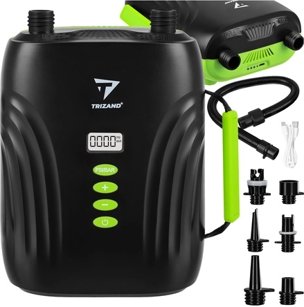 Rechargeable electric SUP pump Trizand 20 PSI with LCD and USB-C